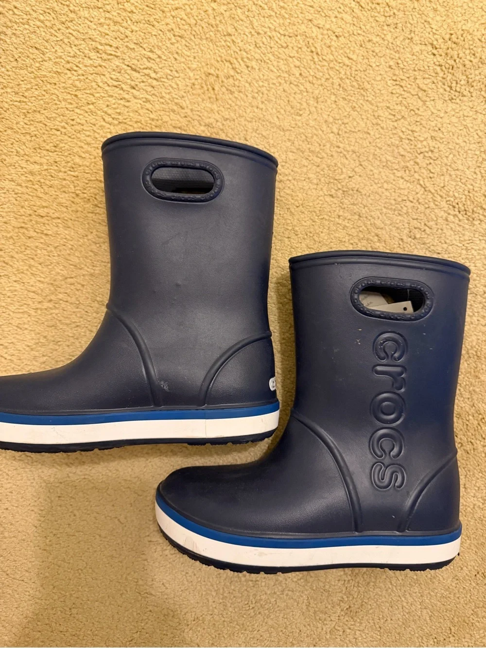 CROCS Kids Waterproof Navy Rain Boots
